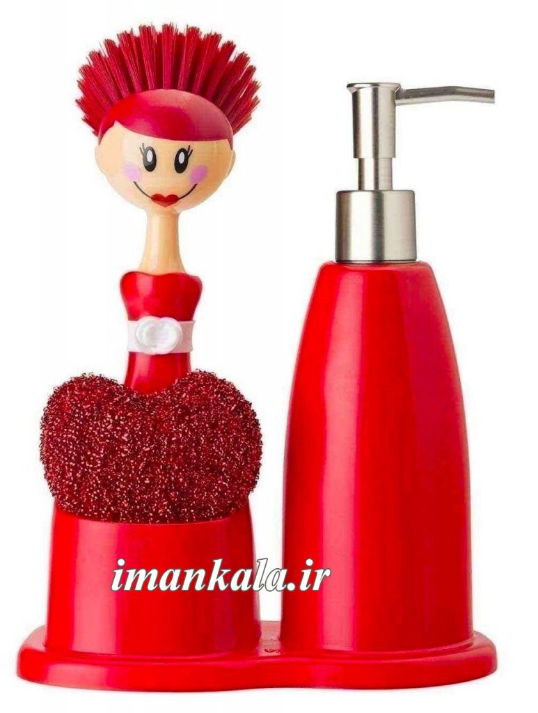 vigar ظرف مایع فرچه برس عروسک بانو استند پایه قرمز اسفنج قلب ویگار اسپانیا