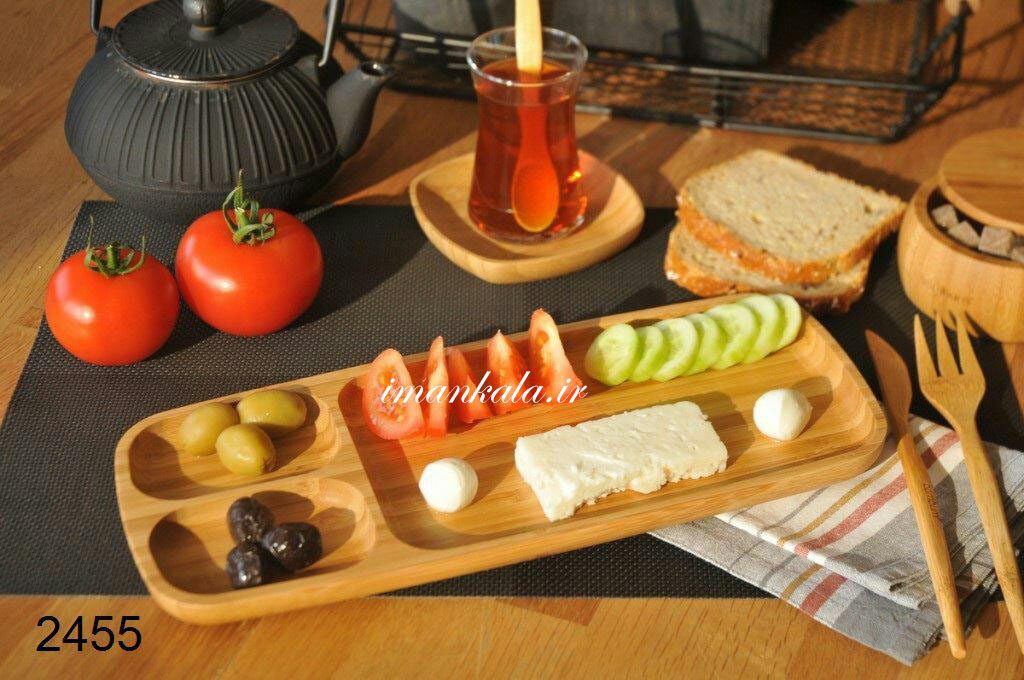 bambu 2455 Flia ظرف سرو اردو پذیرایی بامبو مستطیل ۳ خانه بامبو ترک ترکیه