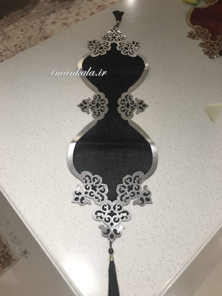 رانر طرح پاپیون منگوله دار مخمل و چرم ترک ترکیه