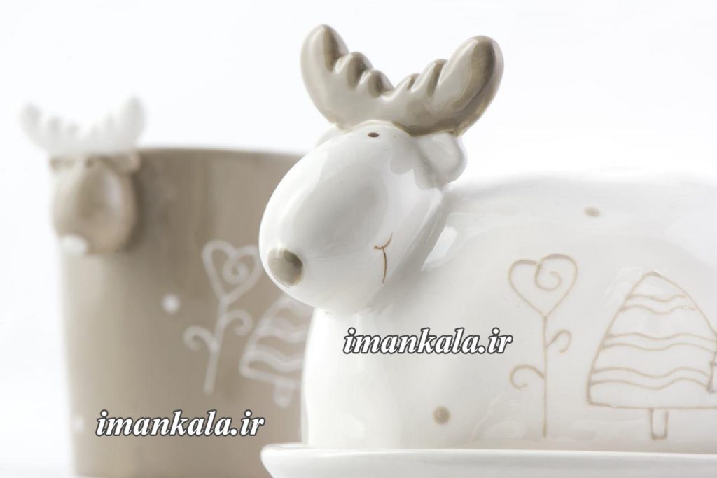 Butter Plate ظرف سرامیکی کره طرح گوزن