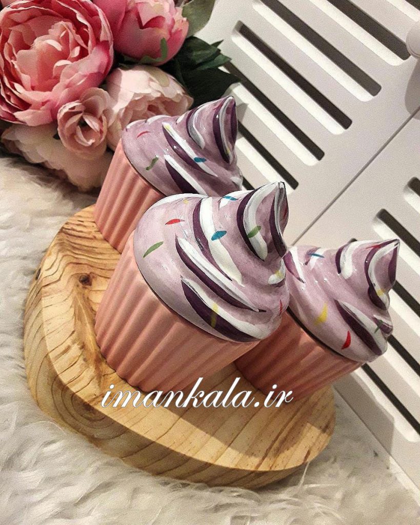 ظرف سرامیکی درب دار کاپ کیک کوچک