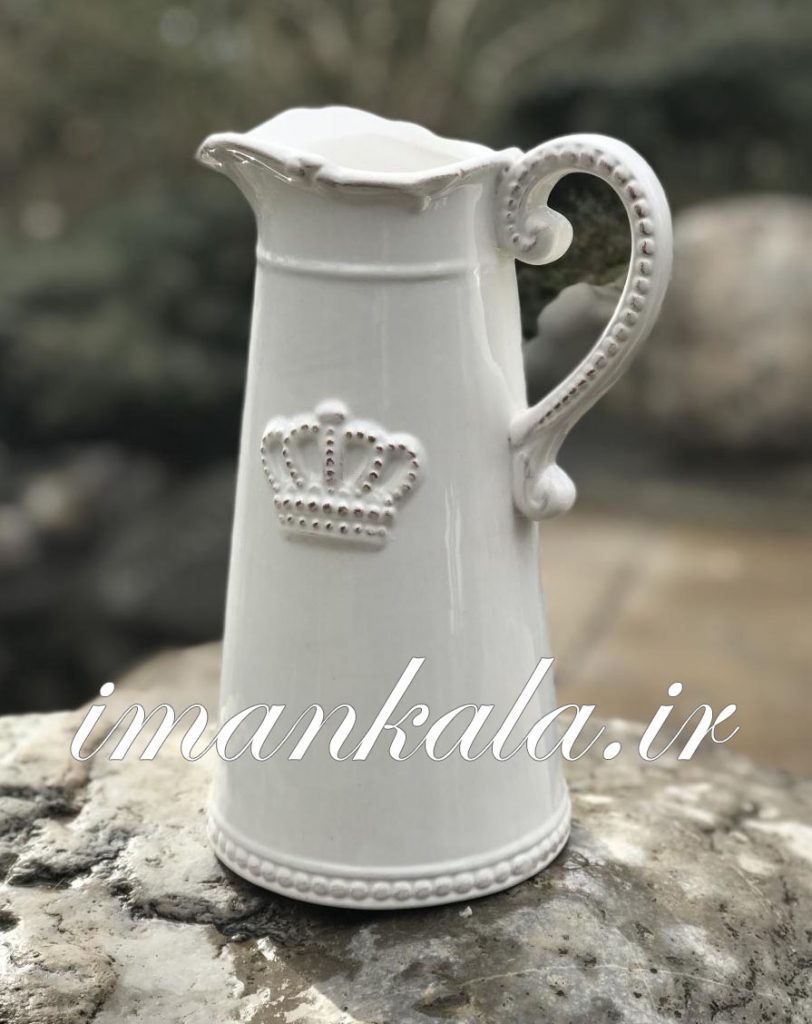 پارچ و گلدان سرامیکی دسته دار طرح سلطنتی