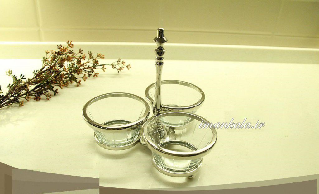 5040 ظرف پذیرایی و اردو دسته دار 3 خانه مربا عسل ترشی