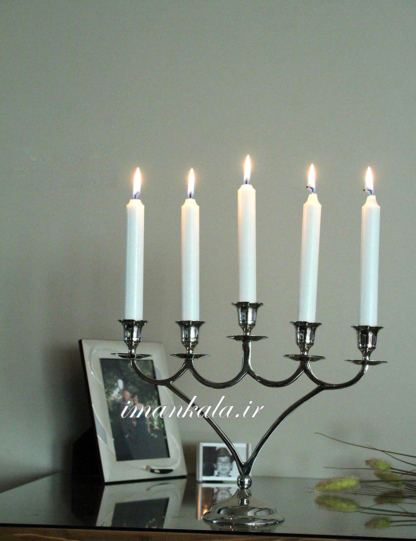5522 شمع دان جای شمع پایه دار وی شکل 5 شاخه