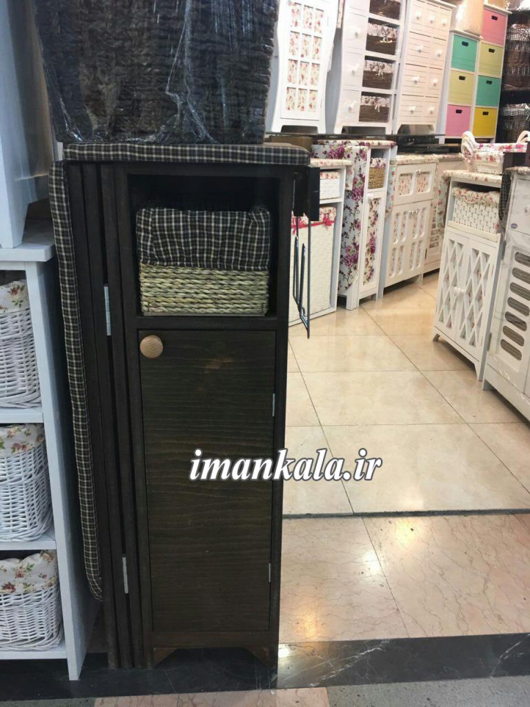 میز اتو فایل دراور کمد چوبی سبد حصیری جای لوازم لباس پارچه گل دار