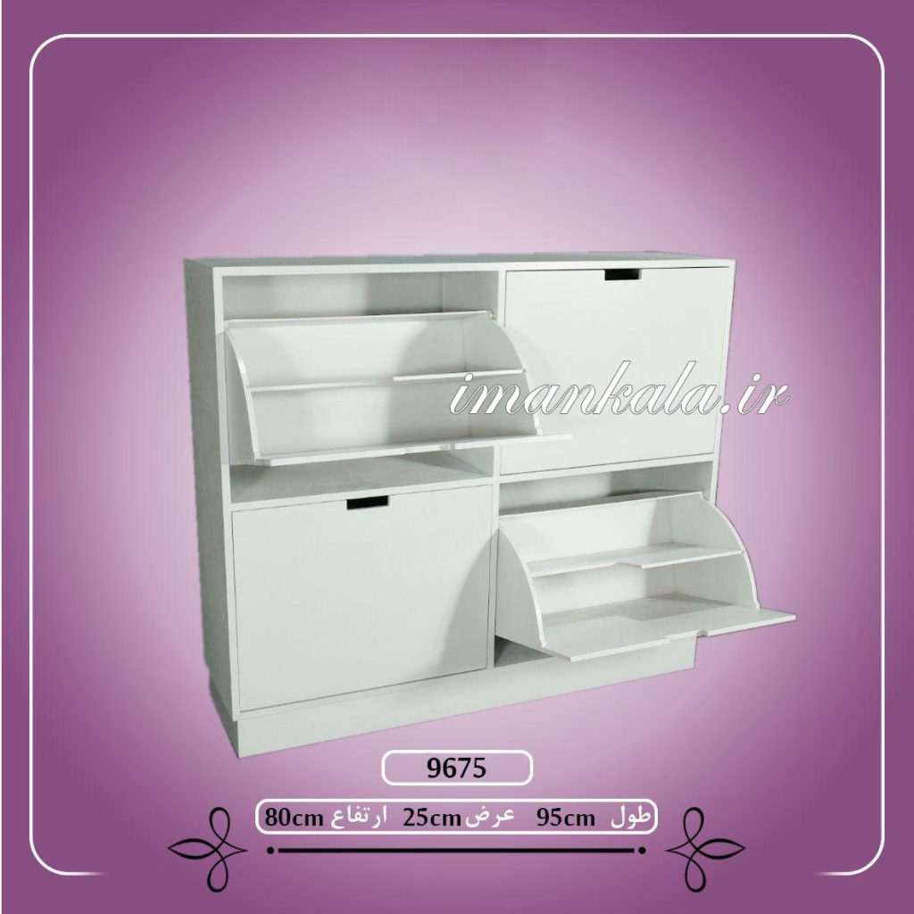 9675W جای لوازم و کفش چوبی داشبوردی ایکیا 4 قسمت 2 طبقه