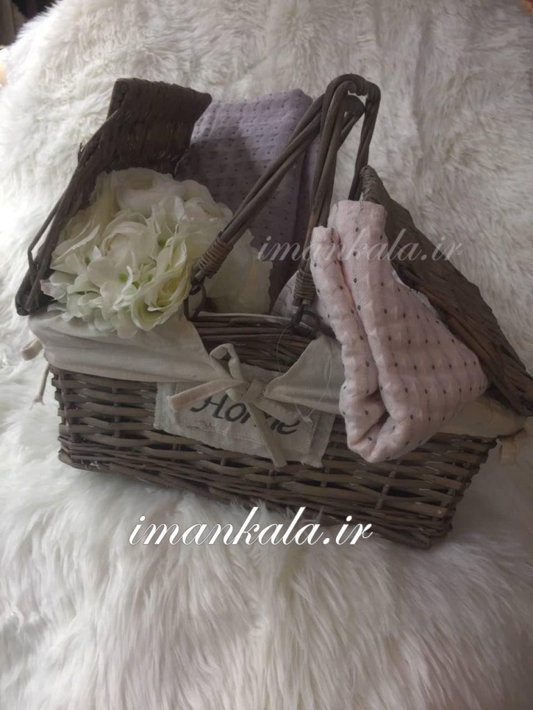 سبد حصیری درب دار دسته دارپیک نیک جای لوازم