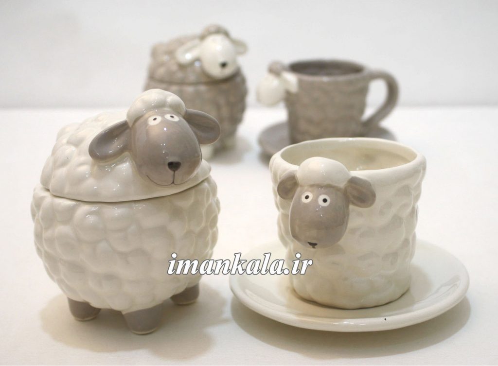 Cofee Cup فنجان و نعلبکی قهوه سرامیکی طرح بره
