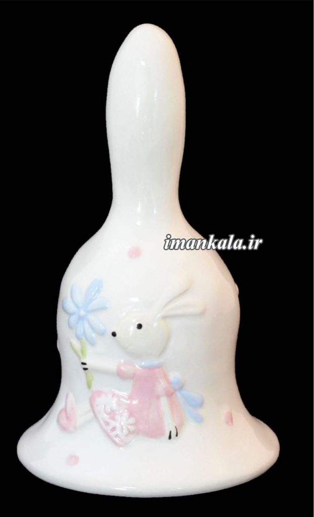 Bell زنگوله سرامیکی طرح خرگوش برجسته در ۲ رنگ