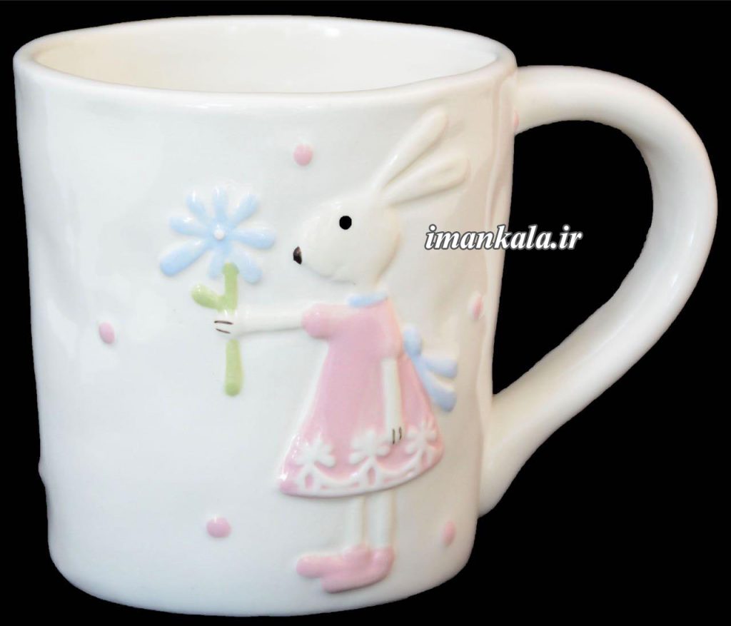 Mug ماگ لیوان سرامیکی طرح خرگوش برجسته در ۲ رنگ