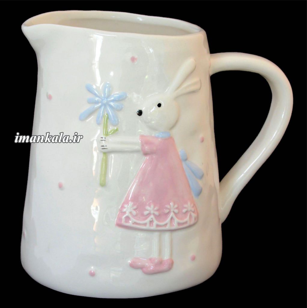 Pitcher پارچ سرامیکی طرح خرگوش برجسته در ۲ رنگ