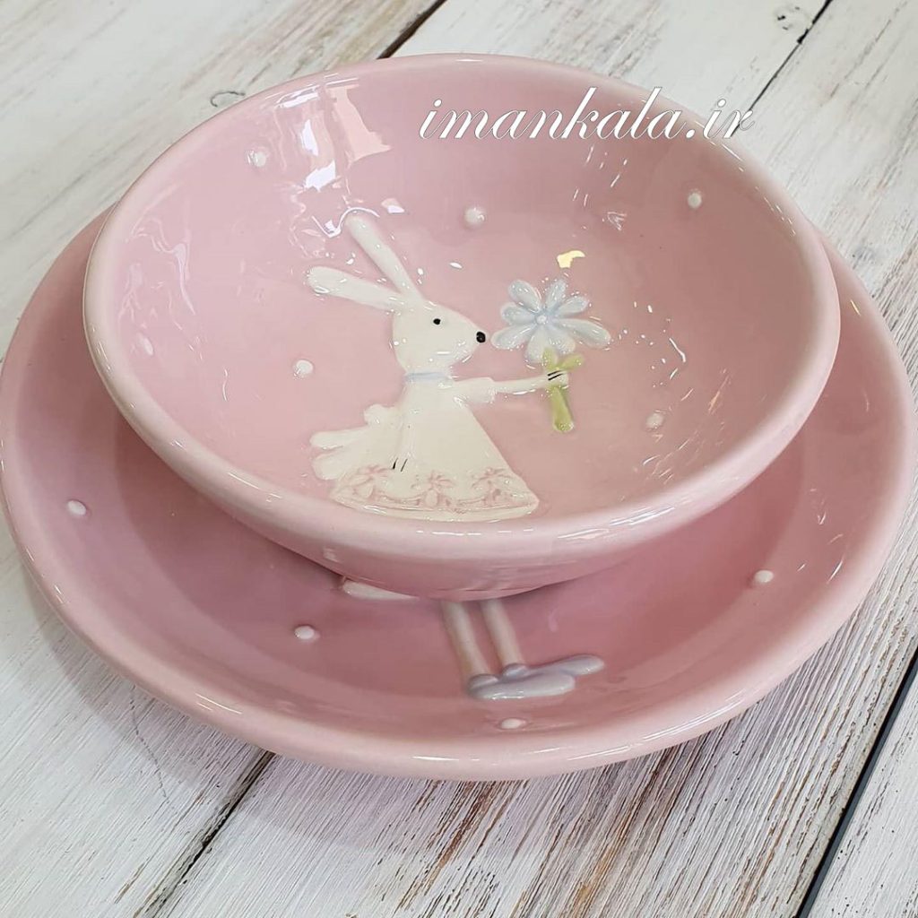 Bowl L کاسه سرامیکی طرح خرگوش برجسته در ۲ رنگ