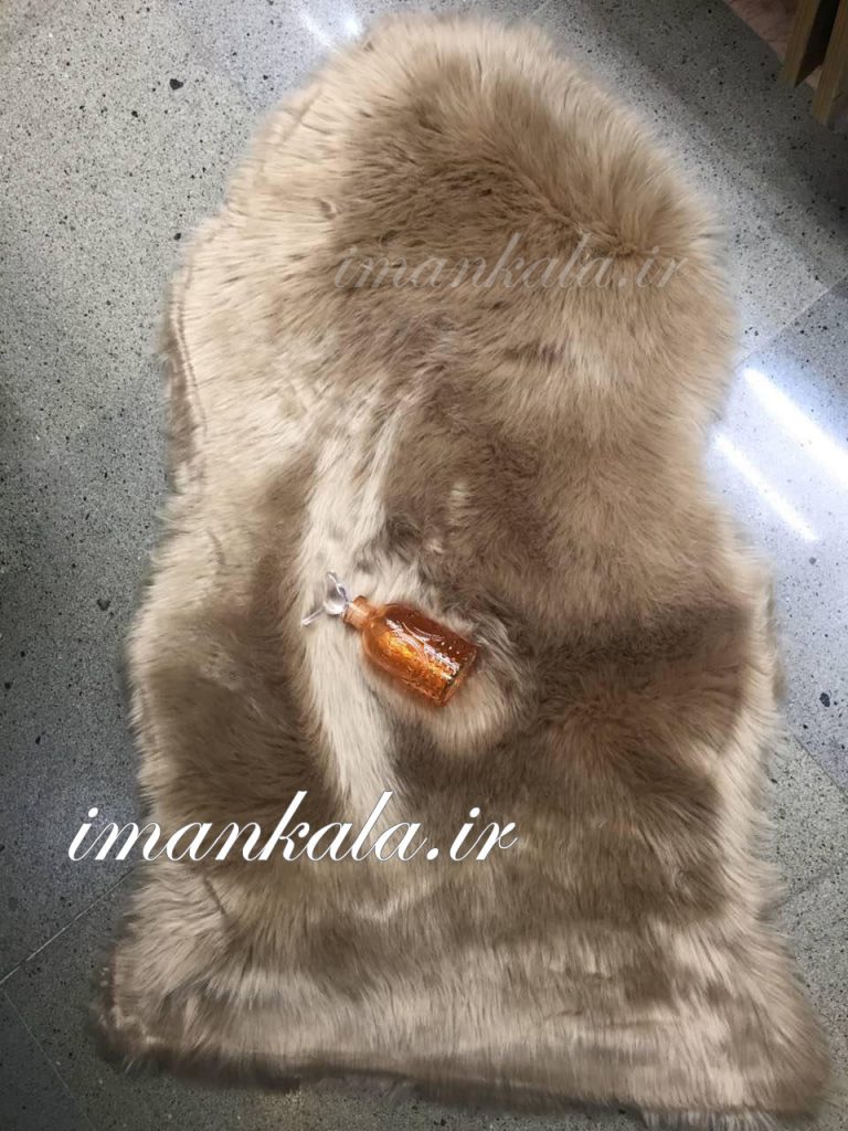 پادری خز لمینت شده چرم دوزی سفید عسلی روشن