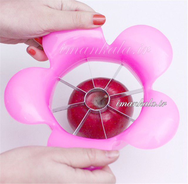 apple fruit slicer flower برش دهنده سیب قاچ کن تیغه استیل طرح گل