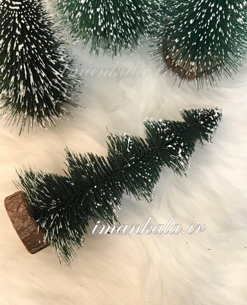 درخت کاج مینیاتوری طبقه ای نوک برفی ۲۲ سانت
