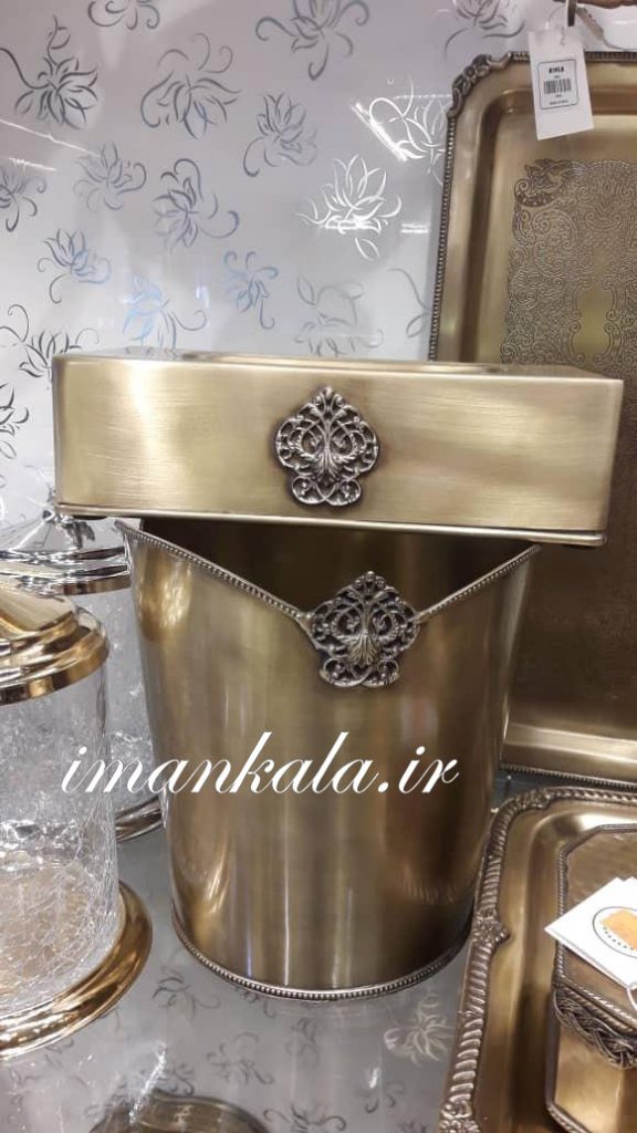 سطل و جای دستمال برنجی