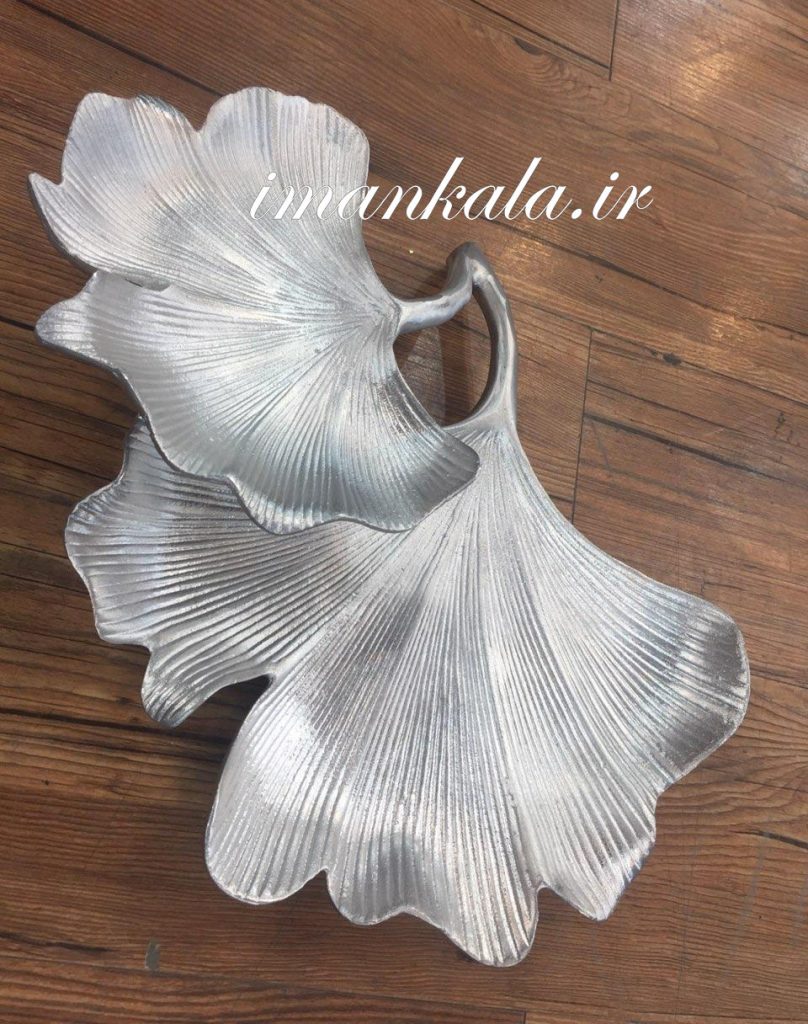 ظرف پذیرایی سرو اردو آلومینیومی 2 طبقه طرح برگ