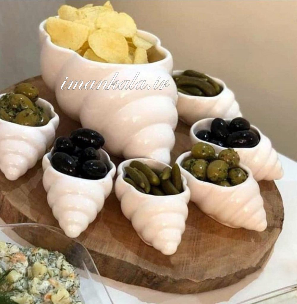 مجموعه ست ظرف سرامیکی طرح صدف
