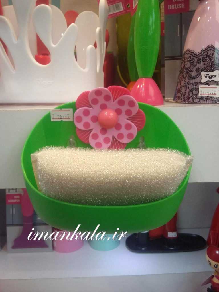 vigar جای اسفنج گل دار سبز گل صورتی ویگار اسپانیا
