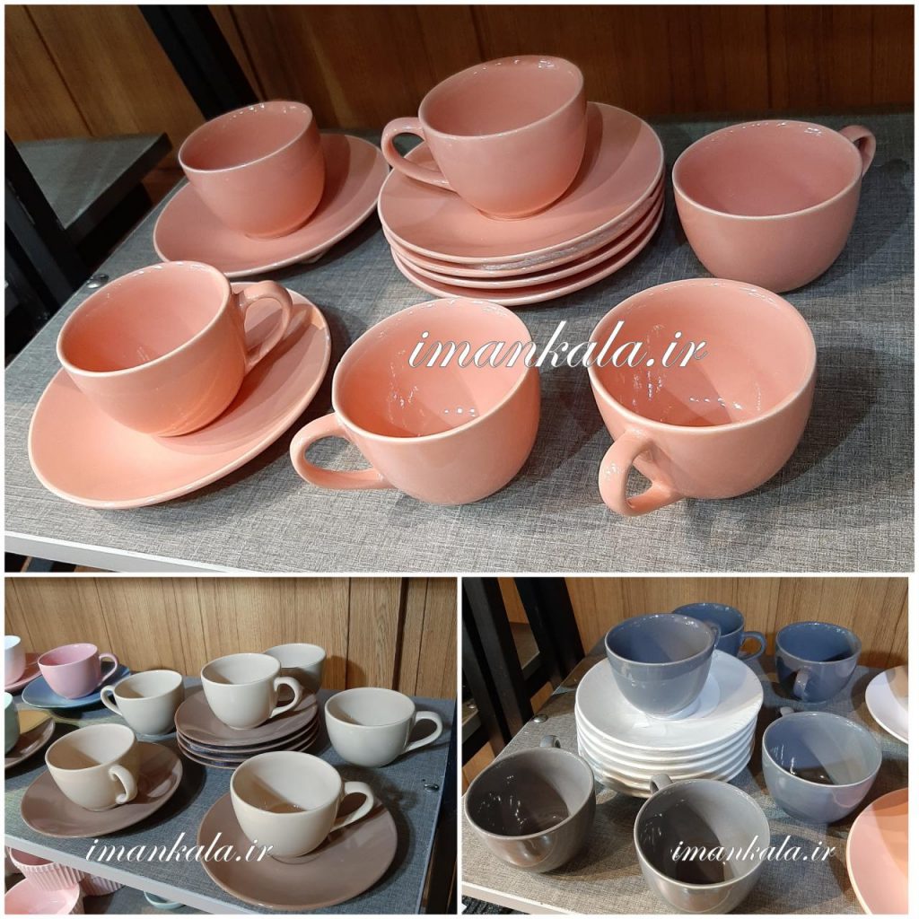 مجموعه سرویس پذیرایی رنگی فنجان نعلبکی