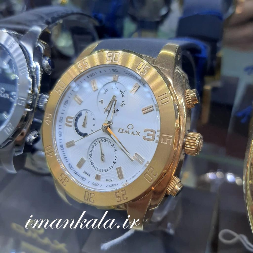 omax original 42SMR65I ساعت اماکس اصل بند رابر قهوه ای ۳ موتور اپسون سیکو ژاپن