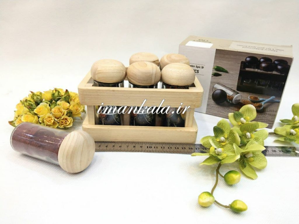 جای ادویه چوبی ۶ تایی کلاسیک