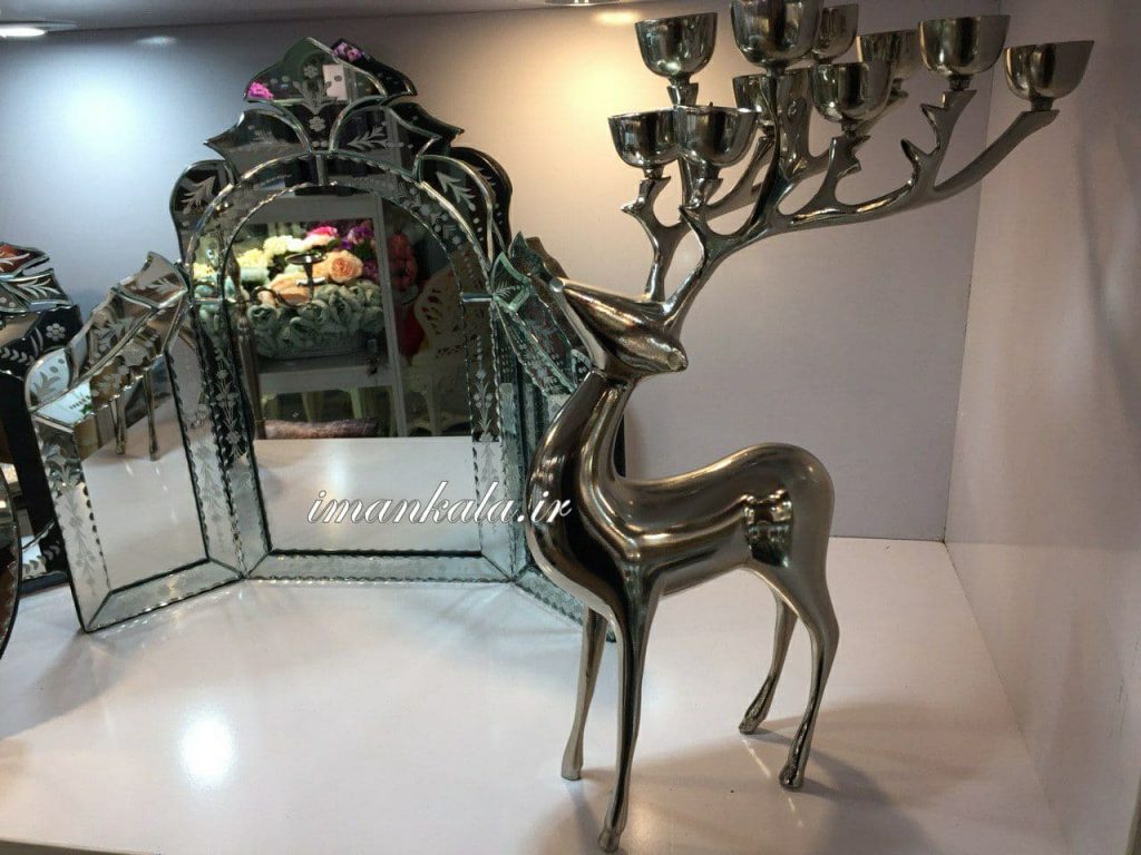 جای شمع وارمر گوزن برنج 10 شعله تخته گوش