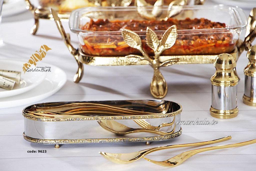 golden bird 9623 جای قاشق چنگال کارد برنجی