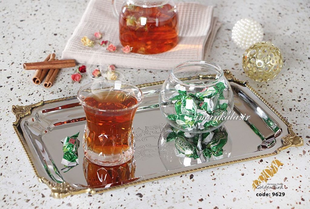 golden bird 9629 سینی برنجی