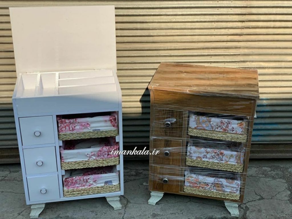 heidar فایل دراور چوبی سبد حصیری جای قاشق چنگال