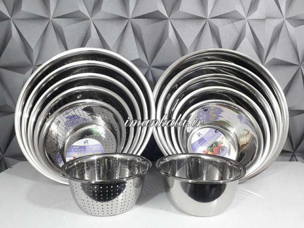 iris kitchen لگن آبکش استیل ۶ تایی ضخیم نگیر
