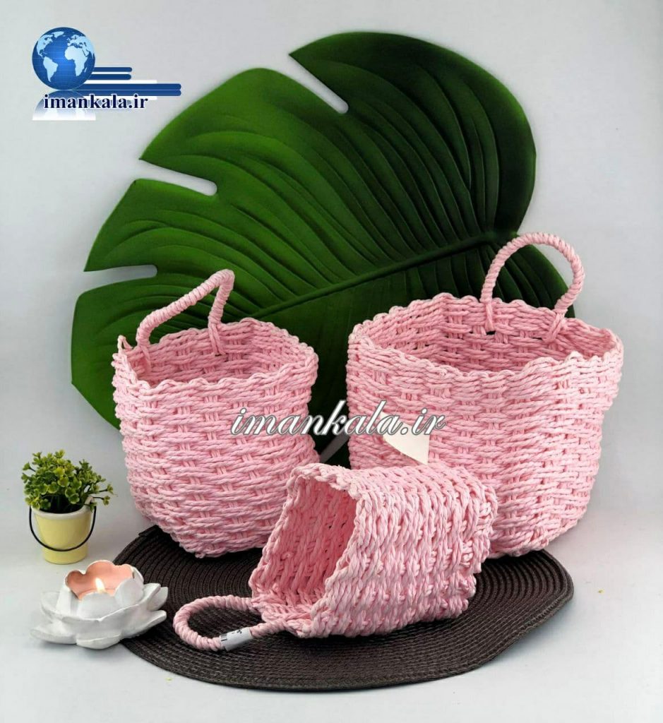 manooch آویز کنفی ۳ تایی ۳ اندازه صورتی
