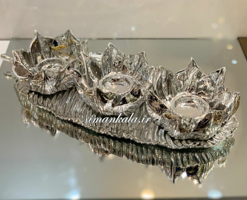 جای شمع گل برگ آبکاری