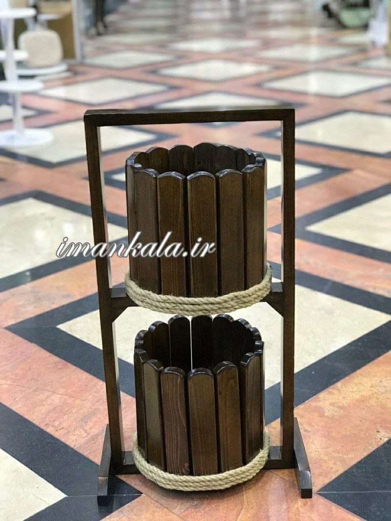 جای لوازم سیب زمینی پیاز تمام چوب ۲ طبقه
