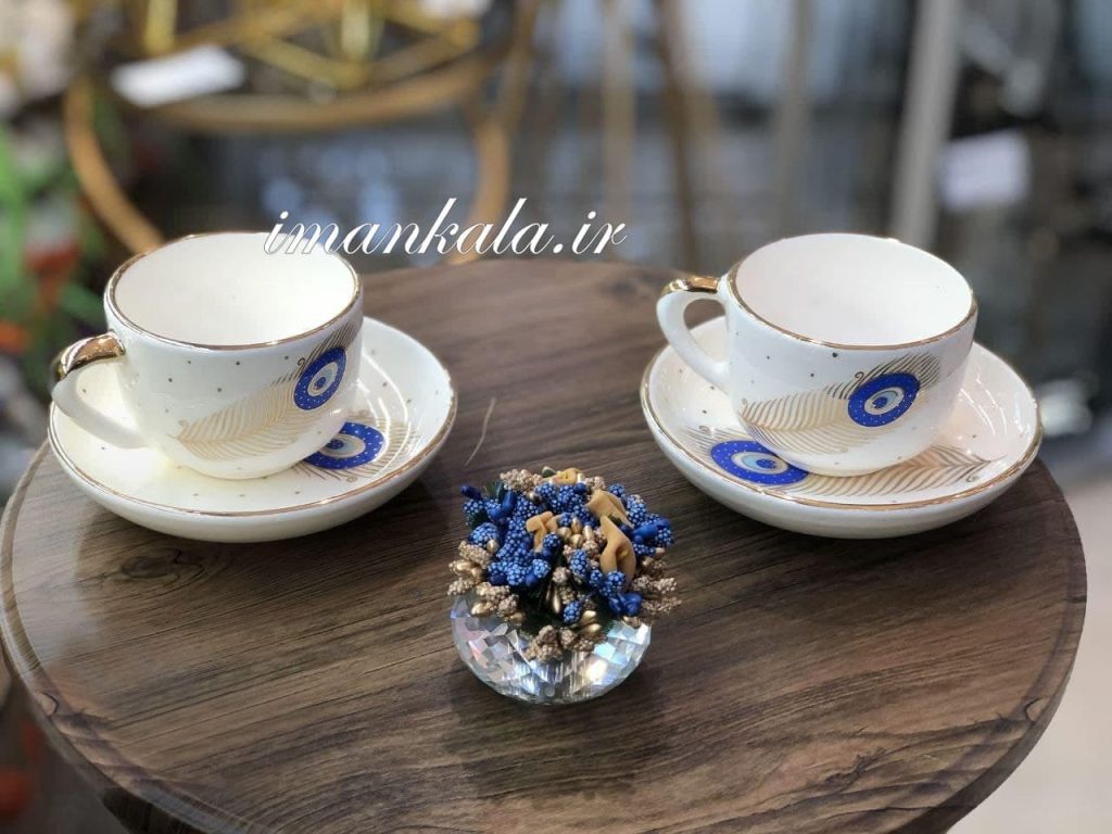فنجان نعلبکی پر طاووس طلا