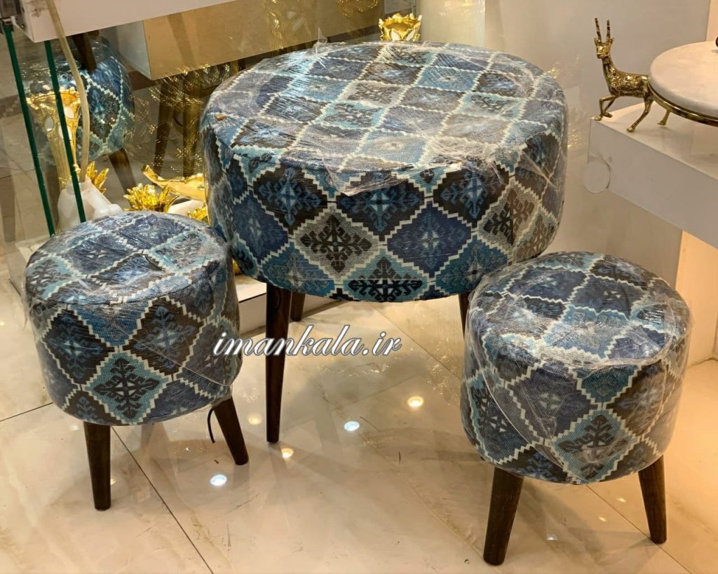 مجموعه ست پاف صندلی و میز ۲ نفره