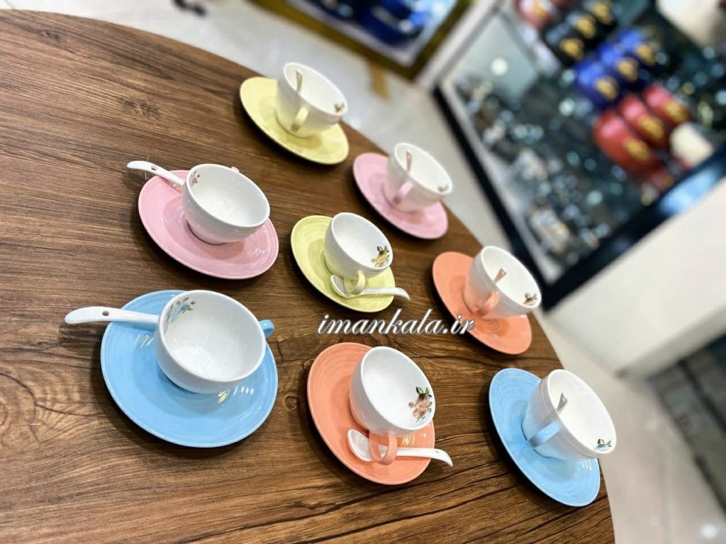 مجموعه ست چای و قهوه رنگی بن چاین
