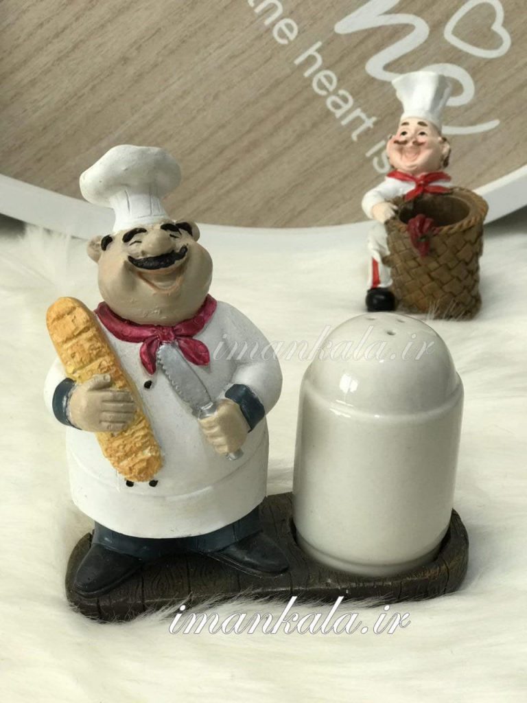 نمک فلفل ادویه پاش زیر دار آشپز سرامیکی