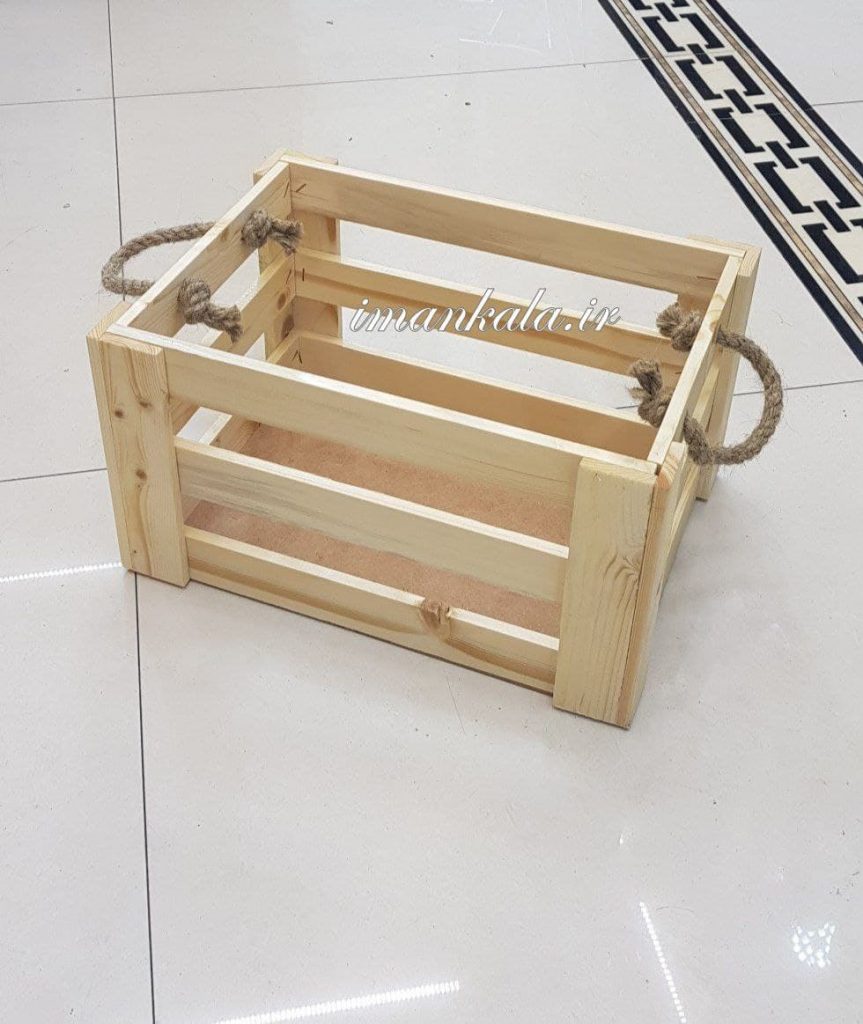 esmail 14007 جعبه باکس چوبی مستطیل دسته دار