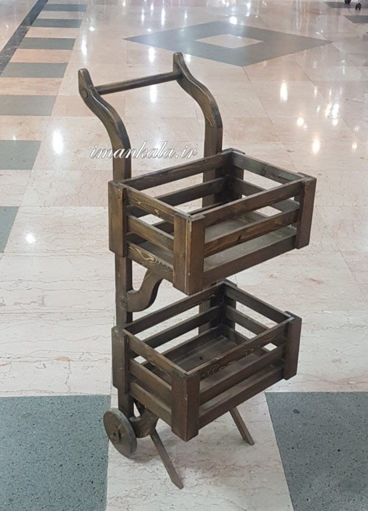 esmail 14007 سبد چوبی ۲ طبقه طرح کالسکه