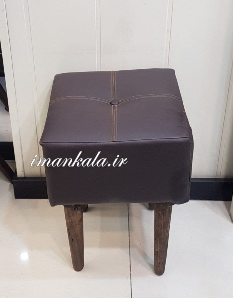 esmail 14007 پاف چرم مربع پایه بلند