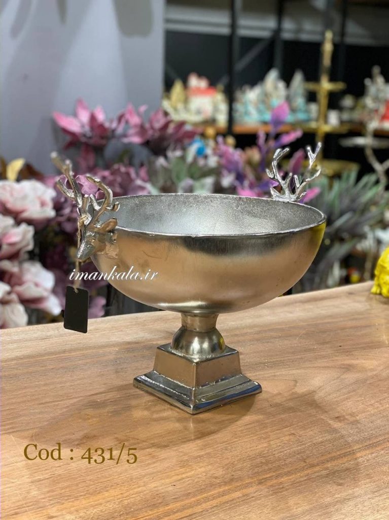 hdtuch 4315 ظرف پذیرایی پایه دار طرح سر گوزن